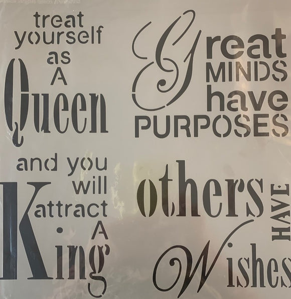 Stencil with inspirational text by Powertex for your Mixed Media. Powertexcreations.com